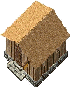 Small Wood House Thatched Roof